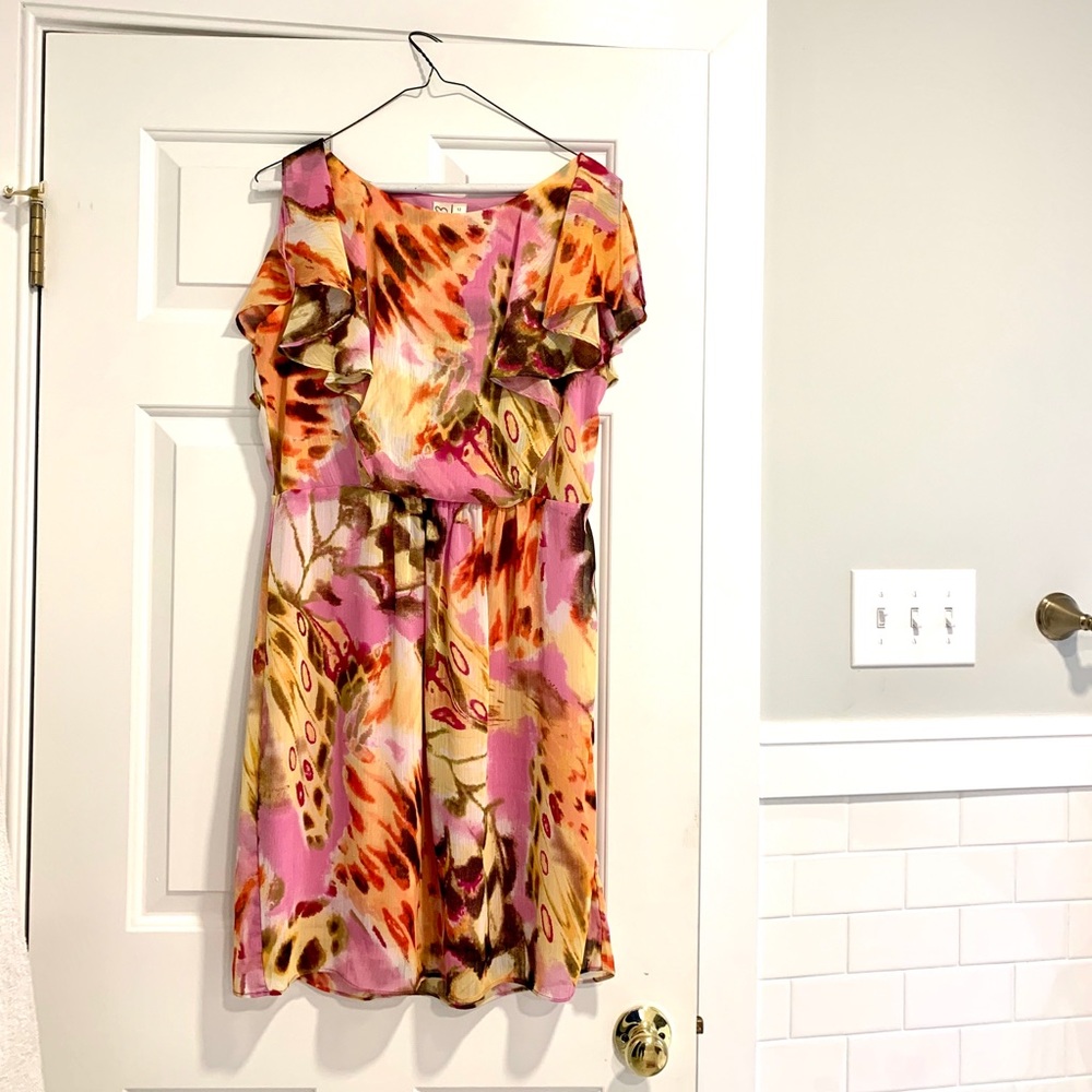 Emma and Michelle split sleeve ruffle dress sz 12